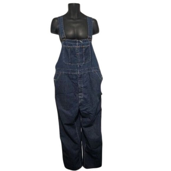 Vintage Big Mac Square Bak Overalls Men Sz XL Blue Denim Farmer Casual Workwear - Picture 1 of 12